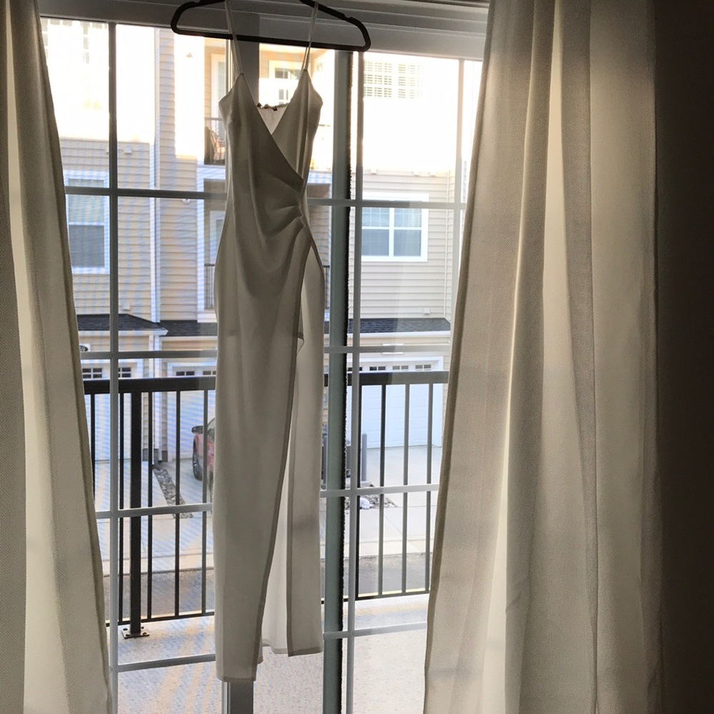 White wrap maxi dress